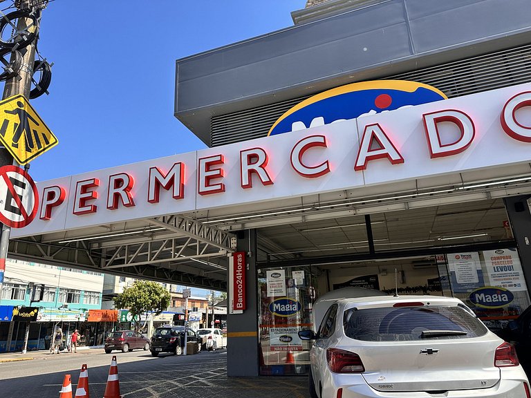202 Condomínio próximo mar, balcón e Parrilla